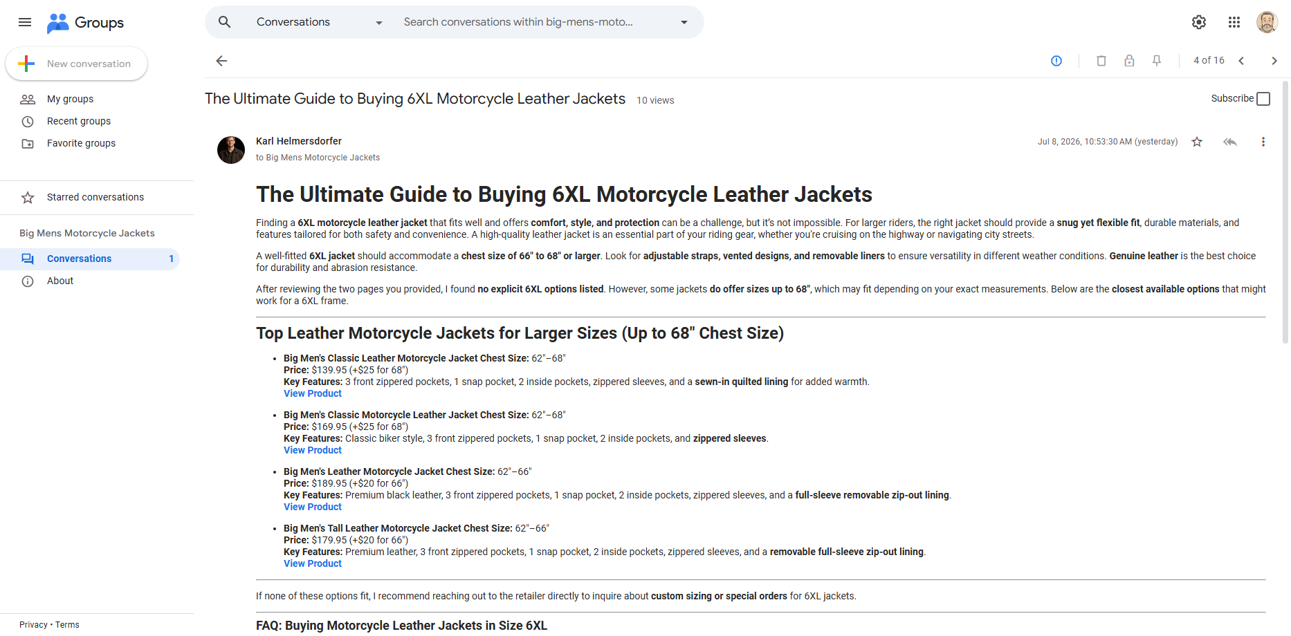 6XL Motorcycle Leather Jackets: Big on Protection, Big on Style