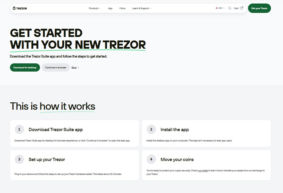 Trezor Hardware Wallet (Official) | Bitcoin & Crypto Security